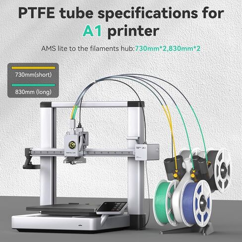 أنبوب تيفلون PTFE فائق النعومة من YOOPAI رمادي 5 متر مع قاطع أنبوب، معرف 2.5 مم × OD 4 مم أنابيب تفلون PTFE، مقاوم للحرارة، تشحيم عالي، احتكاك منخفض لسلسلة Bambu Lab A1/P1/X1، جميع طابعات Creality ثلاثية الأبعاد in Kuwait