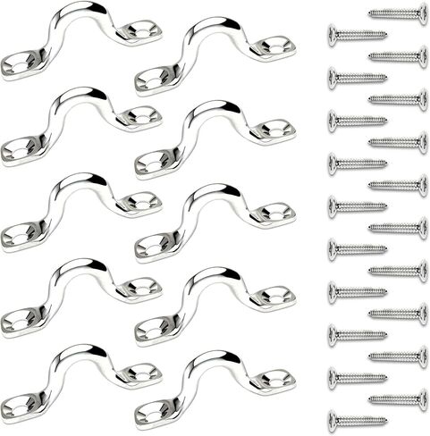 304 Stainless Steel Ceiling Hooks Heavy Duty Metal Pad Eyes Plate Snap Eye Strap Drop Ceiling Anchor Hooks Hardware with Screws for Hanging Plant Hangers 2.1" -2Pack in Saudi Arabia