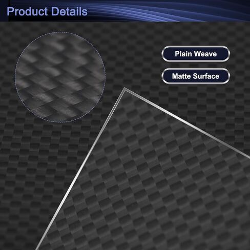 MECCANIXITY 3K Carbon Fiber Plate Panel Sheets, 500 x 500 x 2.5mm Carbon Fiber Board Plate Flexible for RC Aircraft, Model Car, Auto Parts (Twill Matte) in Kuwait