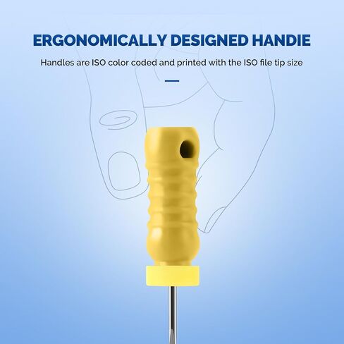 JMU Endodontic Root Canal K Files, Stainless Steel Hand Use K-Files 21mm, 6pcs/Box (1, #15 (21mm)) in Kuwait