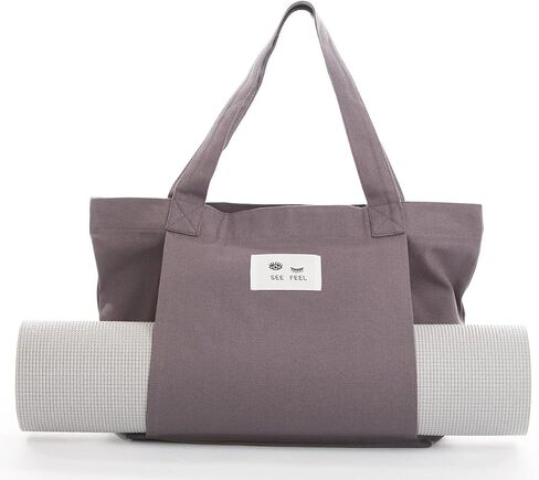 See Feel Canvas Yoga Mat Bag Tote With External Sleeve To Hold Mat in Saudi Arabia