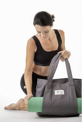 See Feel Canvas Yoga Mat Bag Tote With External Sleeve To Hold Mat in Saudi Arabia