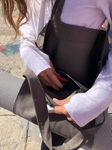 See Feel Canvas Yoga Mat Bag Tote With External Sleeve To Hold Mat in Saudi Arabia