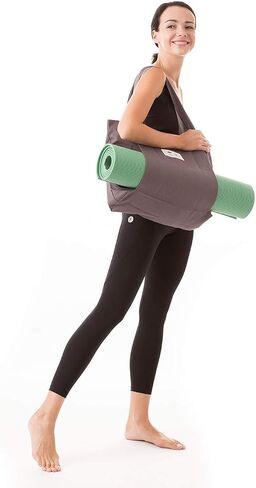 See Feel Canvas Yoga Mat Bag Tote With External Sleeve To Hold Mat in Saudi Arabia