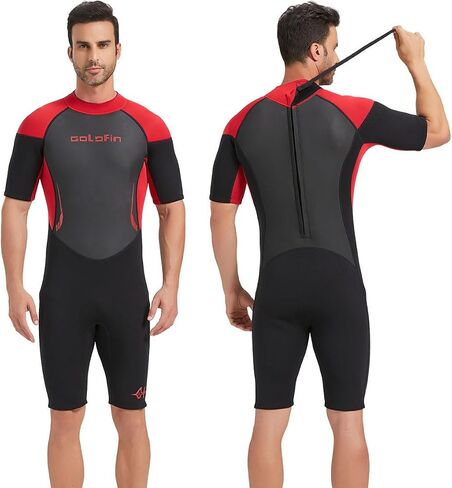 GoldFin Mens Wetsuit, 3mm Shorty Back Zip Wetsuits for Men in Saudi Arabia