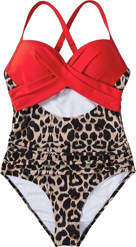 SUUKSESS Women Wrap Cut Out One Piece Swimsuit High Waisted Monokini Bathing Suit in Kuwait