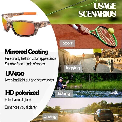 Polarized Camo Sunglasses for Men Women Fishing Sports Outdoor Hunting UV Protection Glasses in Kuwait