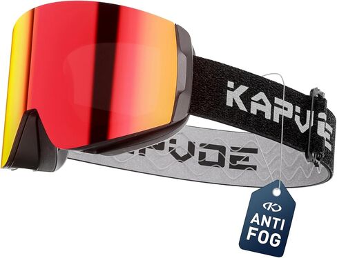 نظارات تزلج KAPVOE على الجليد للرجال والنساء نظارات ثلج مغناطيسية OTG مضادة للضباب حماية من الأشعة فوق البنفسجية بنسبة 1OO% in Kuwait