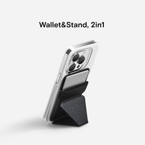 MOFT MagSafe Wallet Phone Stand Compatible for iPhone 16/15/14/13/12 Series Strong Magnetic,Vegan Leather Phone Card Holder with 3 Viewing Angles, Misty Cove in Saudi Arabia