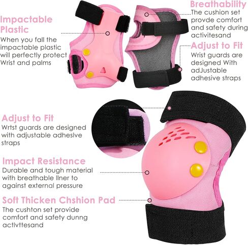 TOMSHOO Adjustable Helmet for Ages 5-16 Kids Toddler Boys Girls Youth,Protective Gear Set with Elbow Knee Wrist Pads for Skateboard, Bike, Skating, Cycling Roller Skate in Kuwait