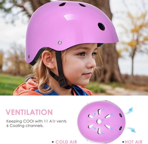 TOMSHOO Adjustable Helmet for Ages 5-16 Kids Toddler Boys Girls Youth,Protective Gear Set with Elbow Knee Wrist Pads for Skateboard, Bike, Skating, Cycling Roller Skate in Kuwait