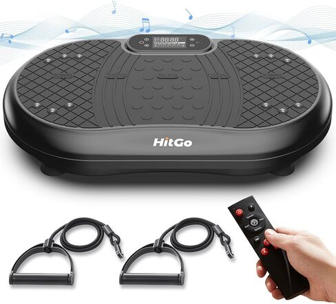 Vibration Plate Exercise Machine – Whole Body Vibration Platform with Bluetooth Speakers, Remote Control & Resistance Bands for Weight Loss, Shaping, and Lymphatic Drainage in Saudi Arabia