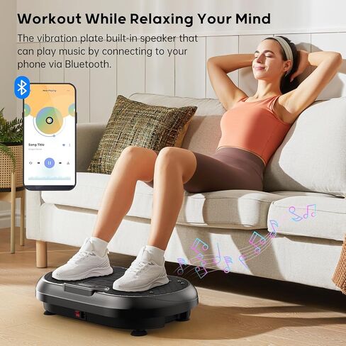 Vibration Plate Exercise Machine – Whole Body Vibration Platform with Bluetooth Speakers, Remote Control & Resistance Bands for Weight Loss, Shaping, and Lymphatic Drainage in Saudi Arabia
