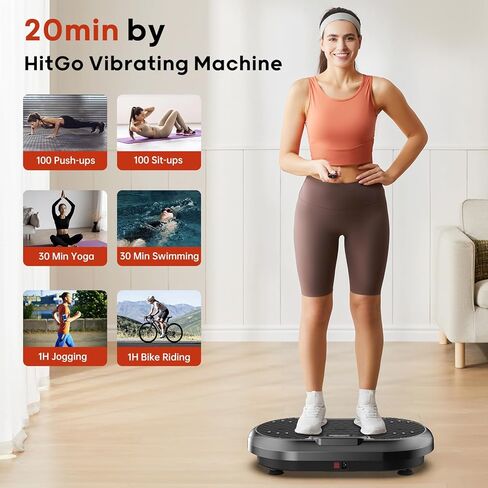 Vibration Plate Exercise Machine – Whole Body Vibration Platform with Bluetooth Speakers, Remote Control & Resistance Bands for Weight Loss, Shaping, and Lymphatic Drainage in Saudi Arabia