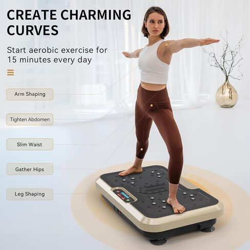 Vibration Plate Exercise Machine Whole Body Workout Vibration Fitness Platform for Home Fitness - Lymphatic Drainage Machine for Shaping, Wellness, Recovery - Home Gyms Workout for Women Men in Saudi Arabia