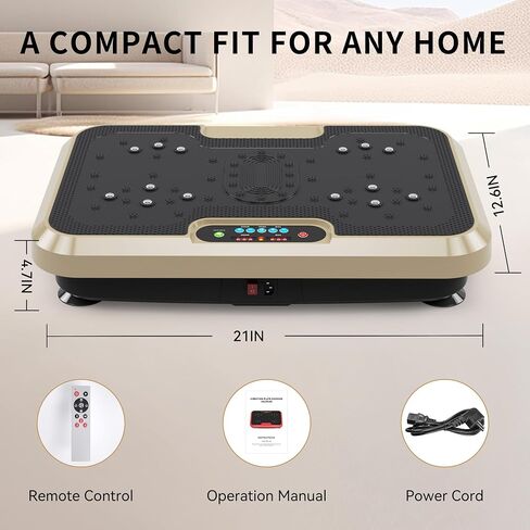 Vibration Plate Exercise Machine Whole Body Workout Vibration Fitness Platform for Home Fitness - Lymphatic Drainage Machine for Shaping, Wellness, Recovery - Home Gyms Workout for Women Men in Saudi Arabia