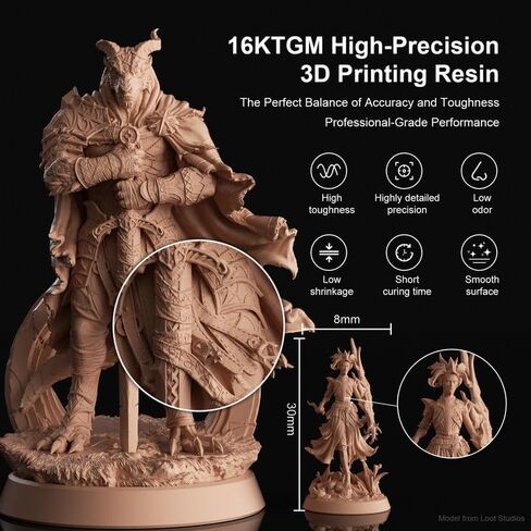 NOVA3D 16K TGM 3D Printer Resin,Tabletop Gaming,High Toughness,Impact Resistance Ultra Precision,405nm LCD Rapid Photopolymer Resin for Board Game Character Model LCD 3D Printing Navy Grey Resin 1kg in Saudi Arabia
