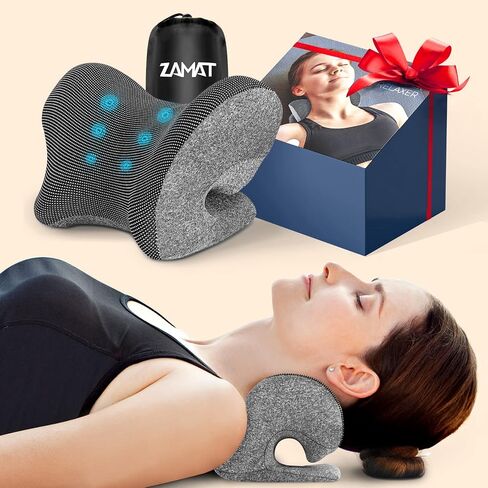 ZAMAT Neck and Shoulder Relaxer w/Magnetic Therapy Pillowcase, Neck Stretcher Chiropractic Pillows for Pain Relief, Cervical Traction Device for Relieve TMJ Headache Muscle Tension Spine Alignment in Saudi Arabia
