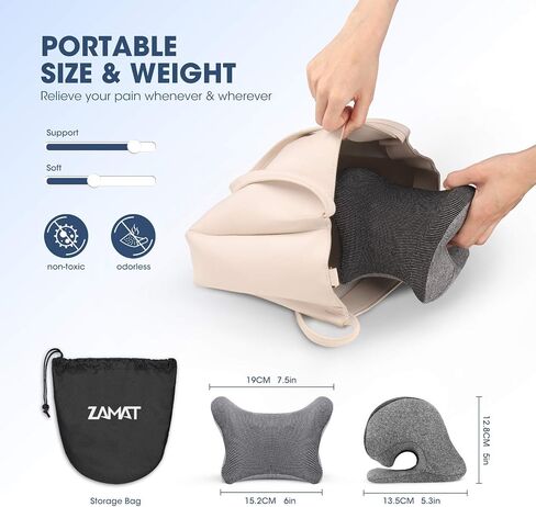 ZAMAT Neck and Shoulder Relaxer w/Magnetic Therapy Pillowcase, Neck Stretcher Chiropractic Pillows for Pain Relief, Cervical Traction Device for Relieve TMJ Headache Muscle Tension Spine Alignment in Saudi Arabia