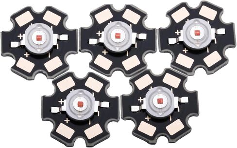 3W White LED Chip,5PCS High Power SMD COB Light Emitting Diode with Aluminum Plate 20mm Star PCB Base Heat Sink Repair Lamps Bulbs Floodlight DIY Lighting (700mA,3.2-3.6V,140deg,6000-7000K) in Kuwait