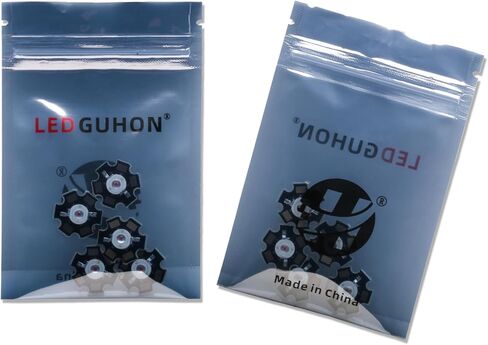 3W White LED Chip,5PCS High Power SMD COB Light Emitting Diode with Aluminum Plate 20mm Star PCB Base Heat Sink Repair Lamps Bulbs Floodlight DIY Lighting (700mA,3.2-3.6V,140deg,6000-7000K) in Kuwait