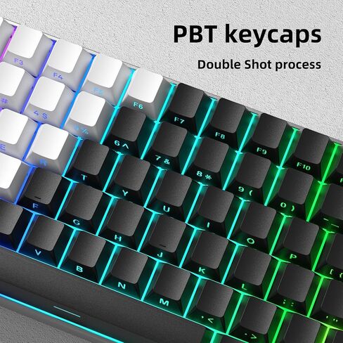 PBT keycaps,Double Shot keycaps 75 Percent,Cherry Profile Keyboard keycap,Gradient Green,Side Printed,Shine Through keycap for Mechanical Gaming Keyboards（136key,only keycaps） in Saudi Arabia
