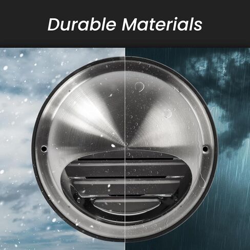 Repa Market 6" Inch Stainless Steel Vent Cover with Rubber Seal - Round HVAC Intake/Exhaust Cap with Grille to Prevent Air Back Flow from Gusts - Includes Water Drip for Drainage in Saudi Arabia