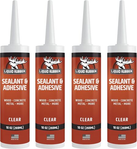 Liquid Rubber Caulk - Hybrid Silicone Adhesive and Protective Sealant, Clear, 4 Pack in Kuwait