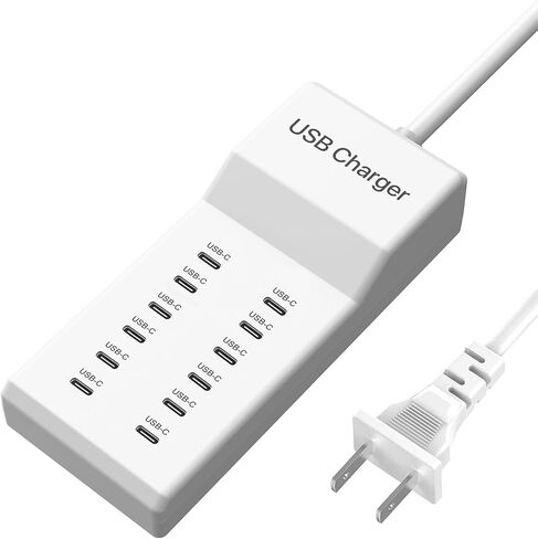 USB C Fast Charger, 200W USB C Charger Block GaN 7 Port USB C Fast Charging Station Hub Block Cube, PD USB C and QC USB A Multiple USB Charger Compatible with iPhone/Glaxy/Pixel/Note/Laptops/Tablets in Saudi Arabia