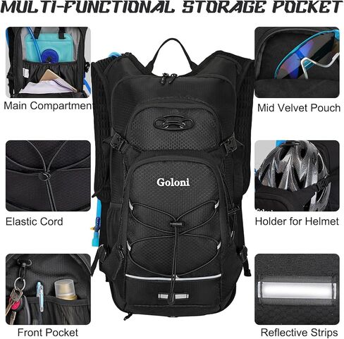 Hydration Backpack,Lightweight Hiking Backpack with 2L Water Bladder,Water Backpack for Biking, Running, Festival in Saudi Arabia