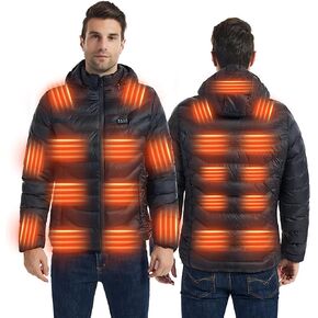 Heated Down Jacket for Men and Women with Power Bank,16000mAh Battery 23 Graphene Heating Element