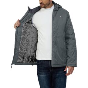 Little Donkey Andy Men's Winter Heat Reflective Jackets Water-Resistant Detachable hooded Insulated Thermal Ski Snow Coat