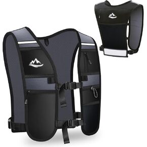Running Vest for Women Men, Lightweight Breathable Hydration Vest with Large Compartment, Reflective Running Hydration Vest, Running Water Vest for Hiking Cycling Marathon Trail Jogging Race