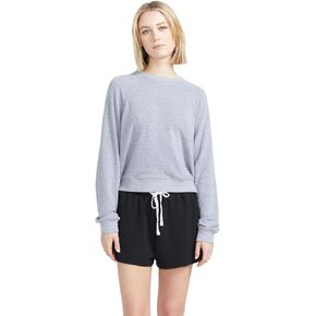 Volcom Women's Lived in Lounge Frenchie Raglan Crew Neck Fleece Sweatshirt