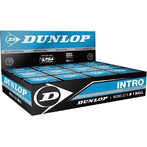 Dunlop Squash Balls Intro Blue, for Beginners and Hobby Players