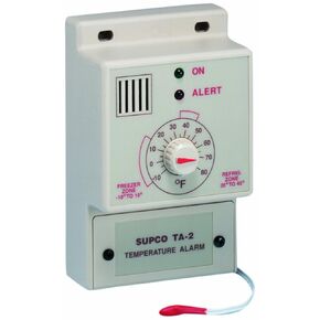 Supco TA2 Single Set Point Temperature Alarm, -10 to 80 Degrees F, 120 VAC