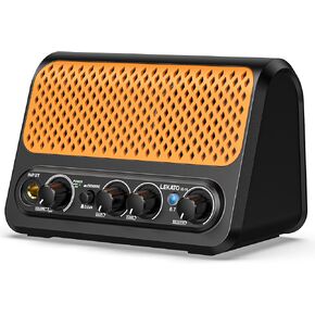 Mini Guitar Amp,LEKATO 10W Portable Electric Guitar Amplifier with Clean & Overdrive Channel,Reverb,Bluetooth Small Guitar Amp for Practice (Black-Orange)