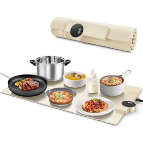 Food Warming mat,Fast Warming-All Surfaces to Raise The Temperature, Suitable for Winter Food Warming/Party Gathering/Portable Warming Trays/Waterproof and auto Shut-Off (Navy Blue) (White)