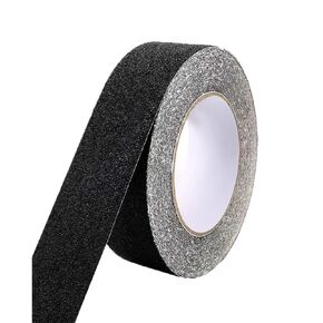 Grip Tape Anti Slip Tape 1 Inch, 33 Feet, Black Heavy Duty Non Skid Tape for Stairs Outdoor/Indoor, Waterproof Safety Adhesive Strips Roll for Ramp Traction Tread Staircases, 80 Grit