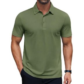 COOFANDY Men's Polo Shirts Short Sleeve Casual Solid Basic Golf Shirt Collared T-Shirt