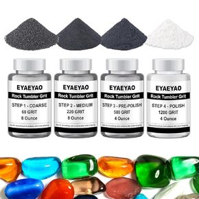 Rock Tumbler Grit and Polish Refill Kit - Tumbling Grit Media, Polish Up to 13 lbs. of Rocks, Works with Any Rock Polisher, Rock Tumbler Supplies (Bulk Grit Media)