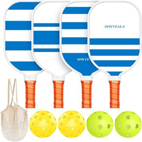 Pickleball Paddles Set of 4,USAPA Approved Pickleball Paddle Cute Pickleball Set with 4 Pickleball Paddles, 4 Indoor & Outdoor Balls and 1 Carry Bag, Pickle Ball Set for Men Women Beginners