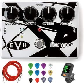MXR EVH117 Flanger Pedal Bundle with 2 Instrument Cables, Tuner, and Dunlop Variety Pick Pack