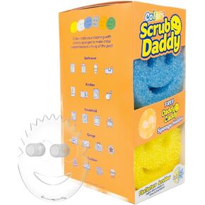 Scrub Daddy Scrub Mommy Sponges 6ct + Daddy Caddy - Scratch-Free Multipurpose Dish Sponges + Sponge Holder - BPA Free & Made with Polymer Foam - Stain & Odor Resistant Kitchen Sponge