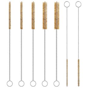 12-Pieces Brass Wire Brush Stainless Steel Wire Brush Set 12" Long Bottle Brush Tube Cleaning Brush Bore Brush for Tubes, Bottle, Auto Parts (6mm/8mm/10mm/15mm/18mm/20mm)