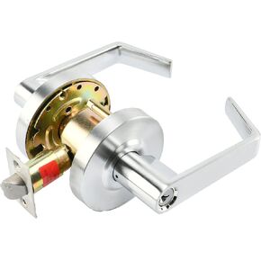 Commercial Lever Door Lock - Heavy-Duty Locking Door Handle, ADA Door Handles, Cylindrical Lever Lock, Non-Handed Grade 2 Industrial Door Handle, 26D Satin Chrome, Passage/Closet