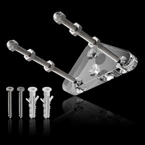 6 Pcs Skateboard Wall Mount,Acrylic Skate Board Wall Holder with Two Screw Holes for Skate Deck Display Horizontal and Storage Vertically,Skateboard Hanger for Wall