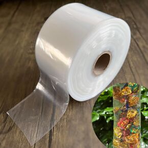 Flat Poly Tubing Roll 1.6 inches×820 Feet 2mil Food Grade LDPE Resin for Custom Length Packaging
