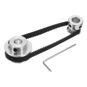 uxcell GT-2 Synchronous Wheel 20&40 Teeth 8mm Bore, Aluminum Alloy Timing Pulley Wheel with 1Pcs Length 200mm Width 6mm Belt for 3D Printer, CNC Machine (20-40T-8B-6)