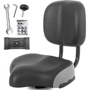Bike Seat with Backrest, Oversized Comfortable Ergonomic Design Bicycle Saddle for Men and Women Adjustable Height Bike Saddle for Tricycle City Bike Commuter Bike Electric Bike